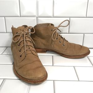 SAM EDELMAN Size 8M Brown/Tan Lace' Up Ankle Booties; Preloved